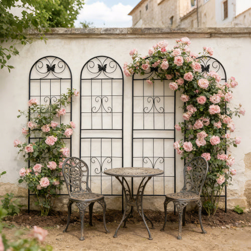 (4-Pack) Metal Garden Trellis 86.7 in. x 19.7 in. Rustproof Trellis for Climbing Plants Outdoor Flower Support