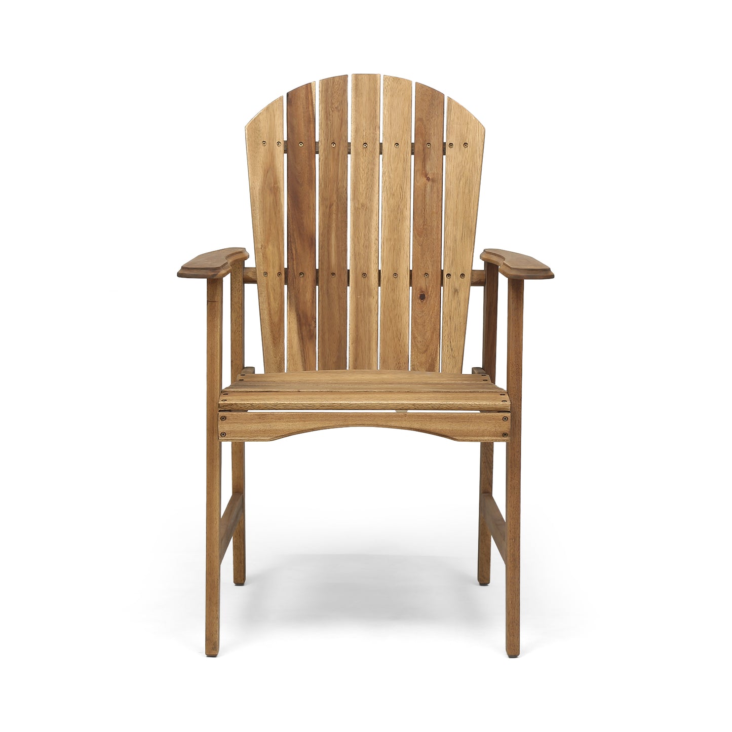 Outdoor Weather Resistant Acacia Wood Adirondack Dining Chairs (Set of 2), Natural Finish