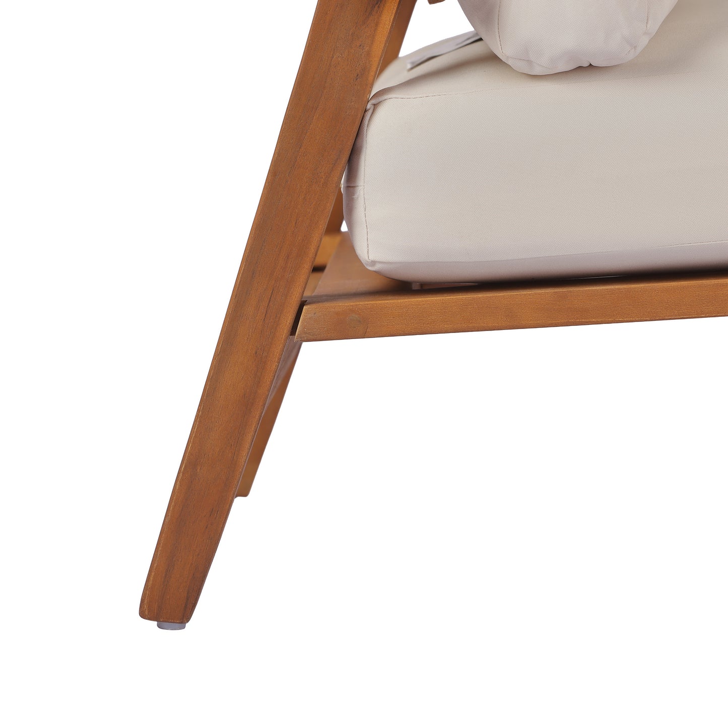 29.5" Mid-Century Modern Acacia Wood Outdoor Club Chair, Patio Armchair with Weather-Resistant Cushions & Solid Hardwood Frame