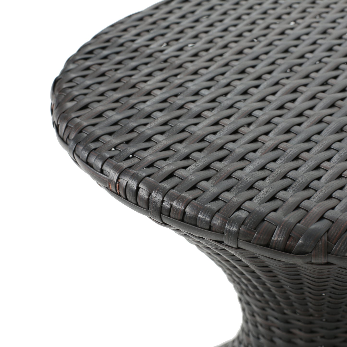 Outdoor 16-inch Multi-brown Wicker Hourgla Side Table