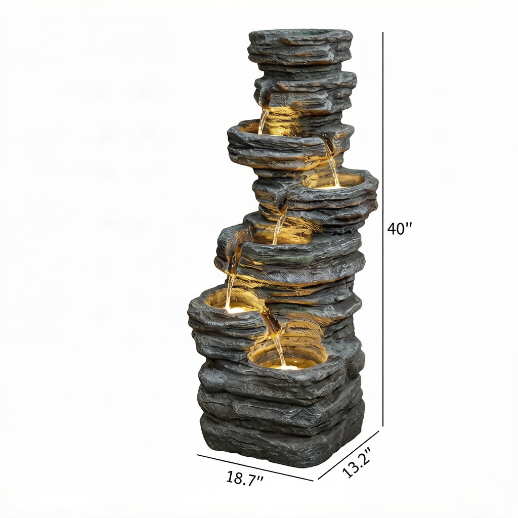 Cascading Waterfall Design Waterfall Fountain,Outdoor Waterfall Fountain,Tall Waterfall Fountain