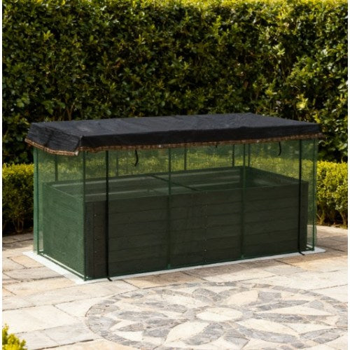 90.25 in. x 43.25 in. Galvanized Steel Raised Garden Bed with Crop Cage, Shade Cloth and Zippered Doors