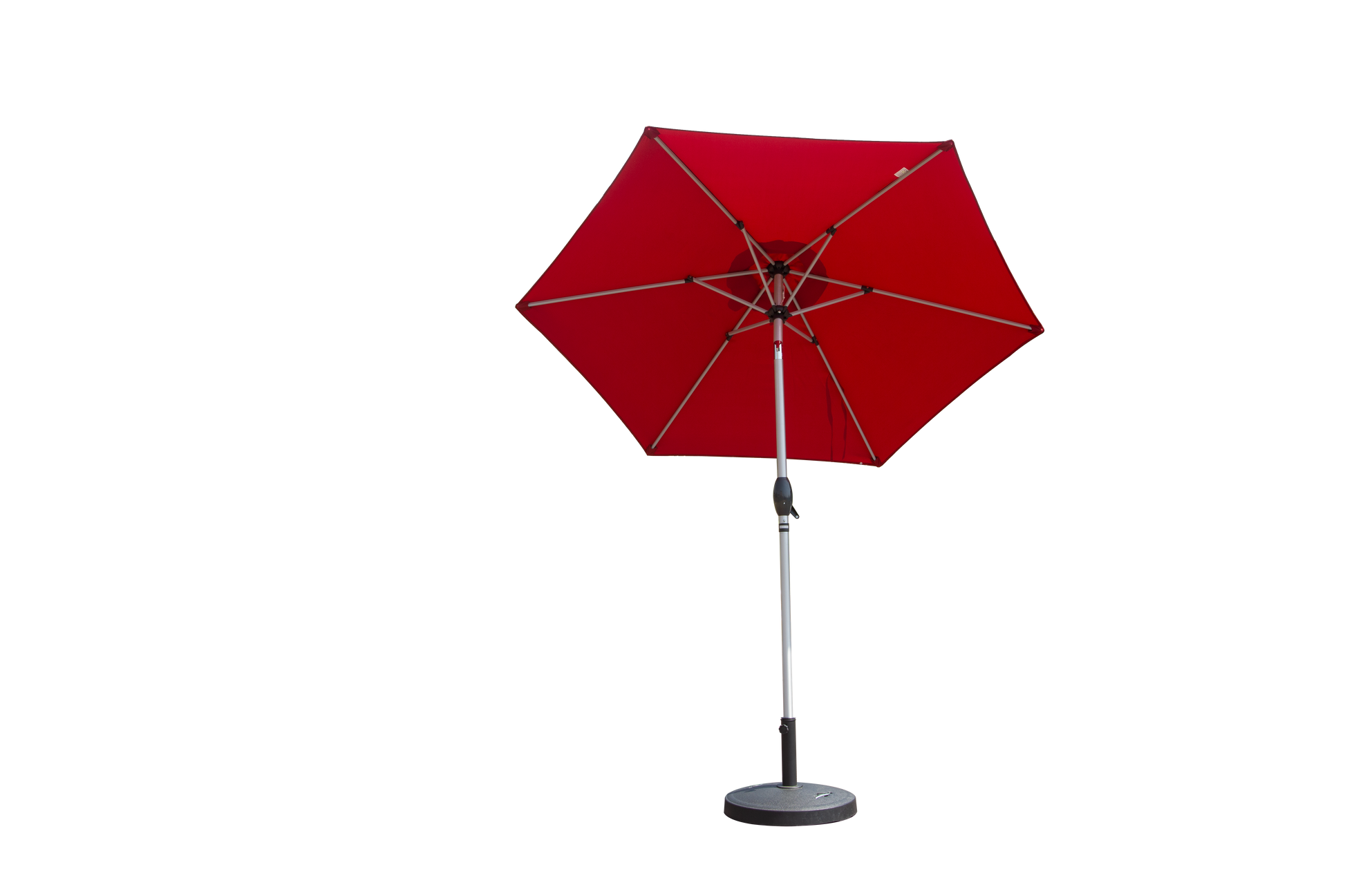 7.5FT Patio Umbrella, Outdoor Table Umbrella with Push Button Tilt and Crank, UV Protection Waterproof Market Sun Umbrella with 6 Sturdy Ribs for Garden, Deck, Backyard, Pool (Brick Red)