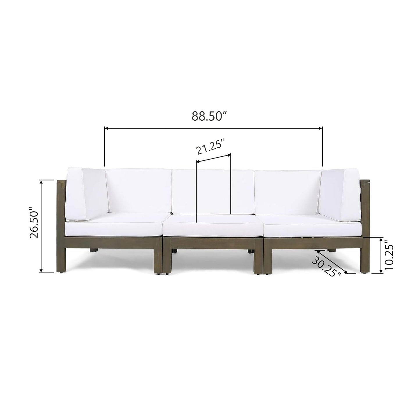 OANA - 3-PIECE SOFA SET, WHITE
