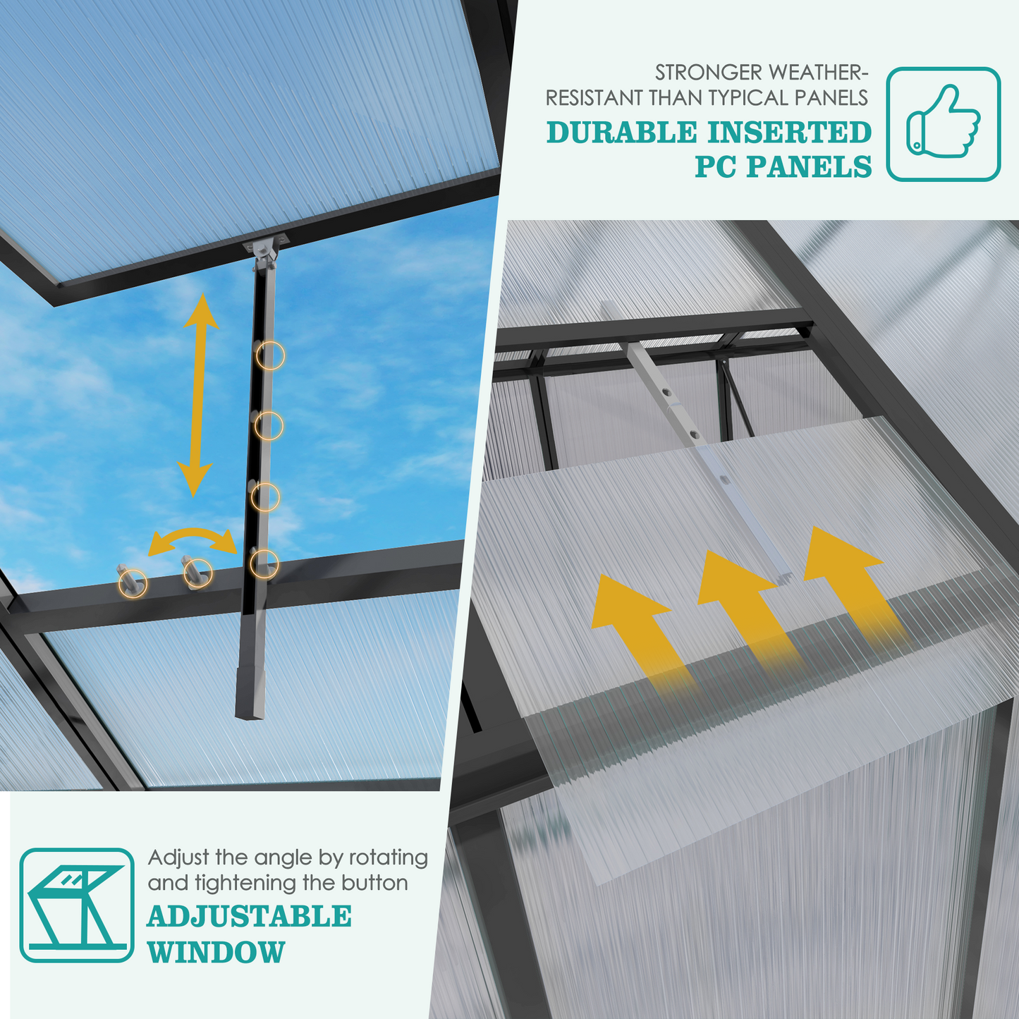 Newly marketed Gain height windproofaluminum greenhouse 6x8 FT Polycarbonate Greenhouse Raised Base and Anchor Aluminum Heavy Duty Walk-in Greenhouses for Outdoor Backyard in All Season