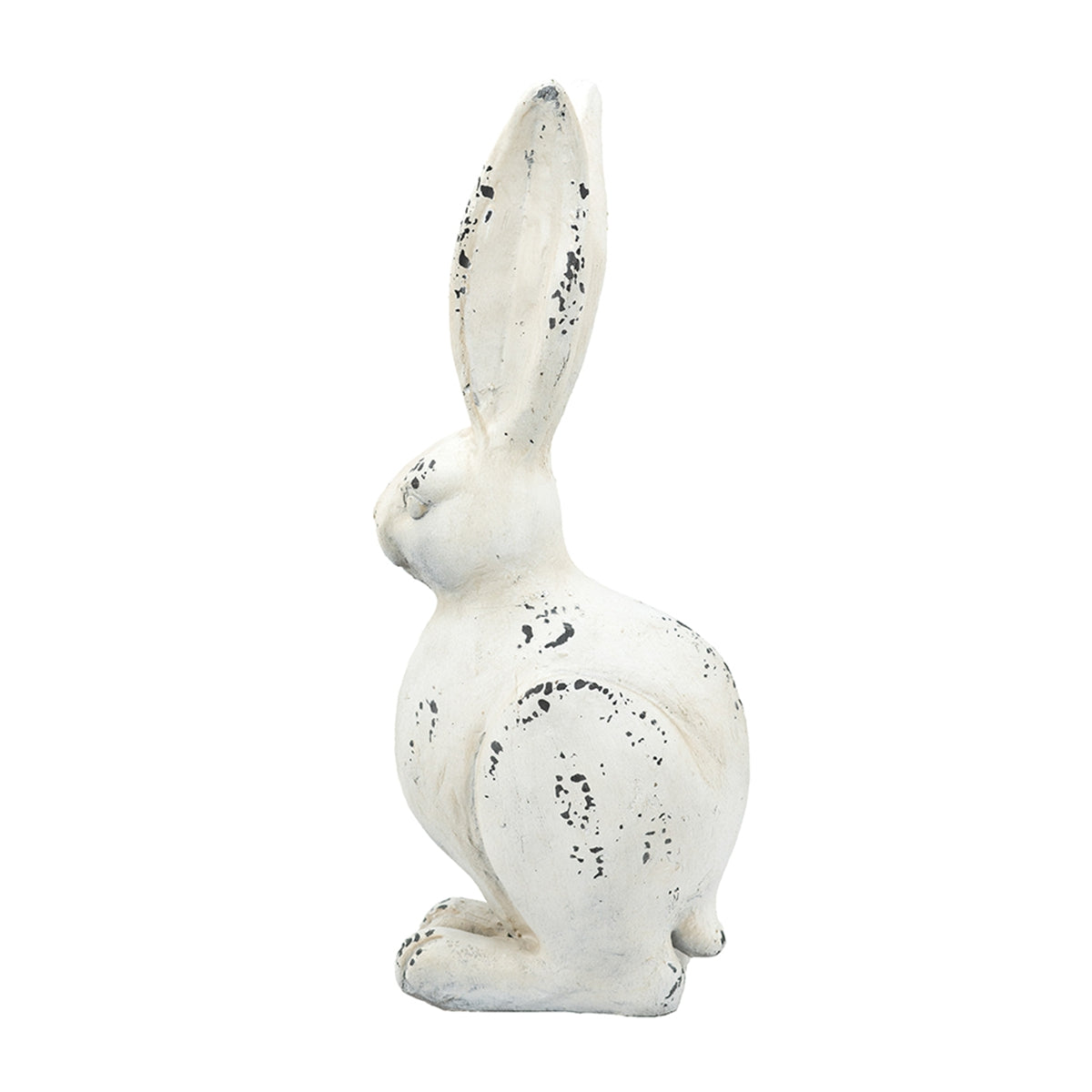 8.3x5.1x18.5" White Rustic Rabbit Figurine, Small