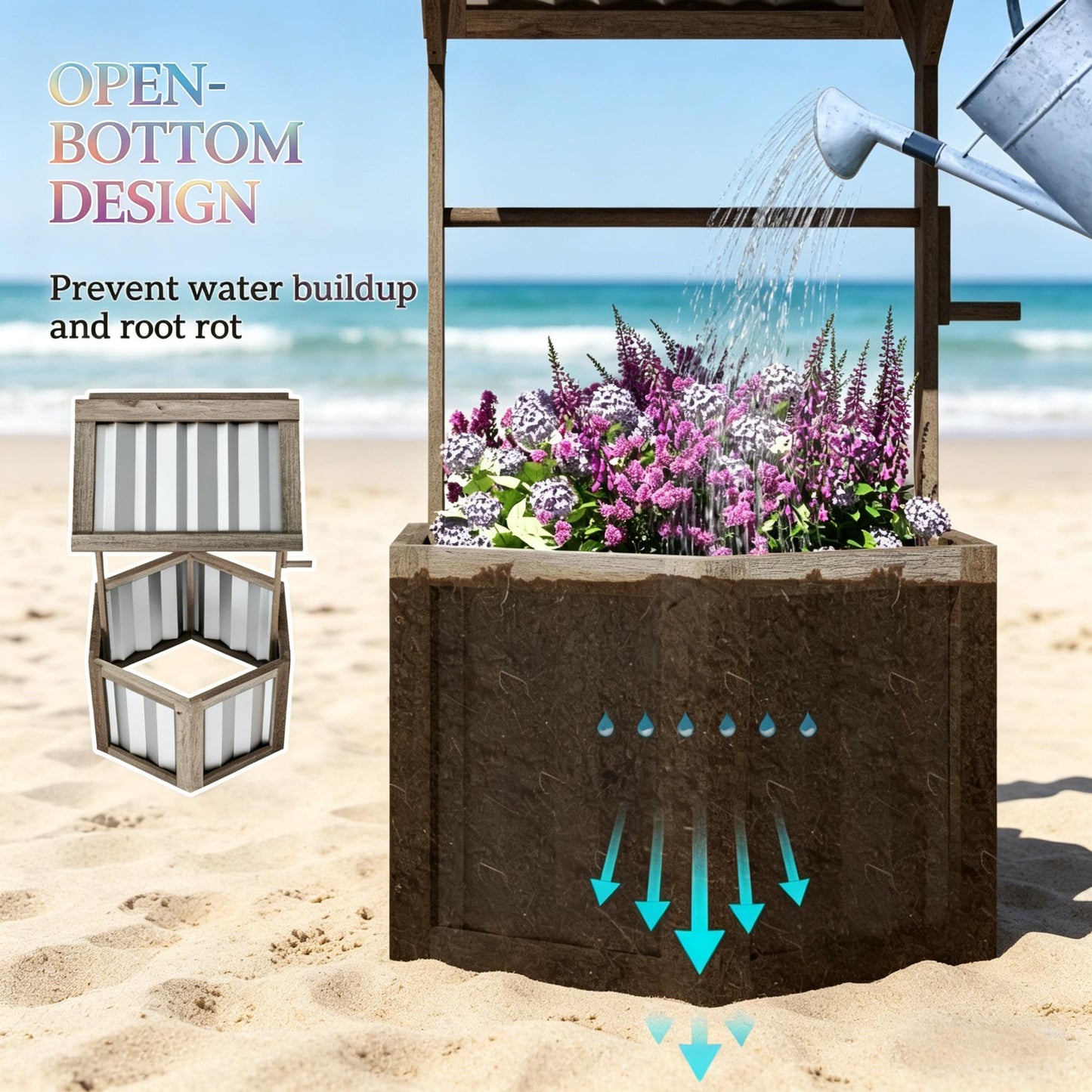 Outdoor Planter Box,Garden Bed,Well Planter Box,Flower Bed