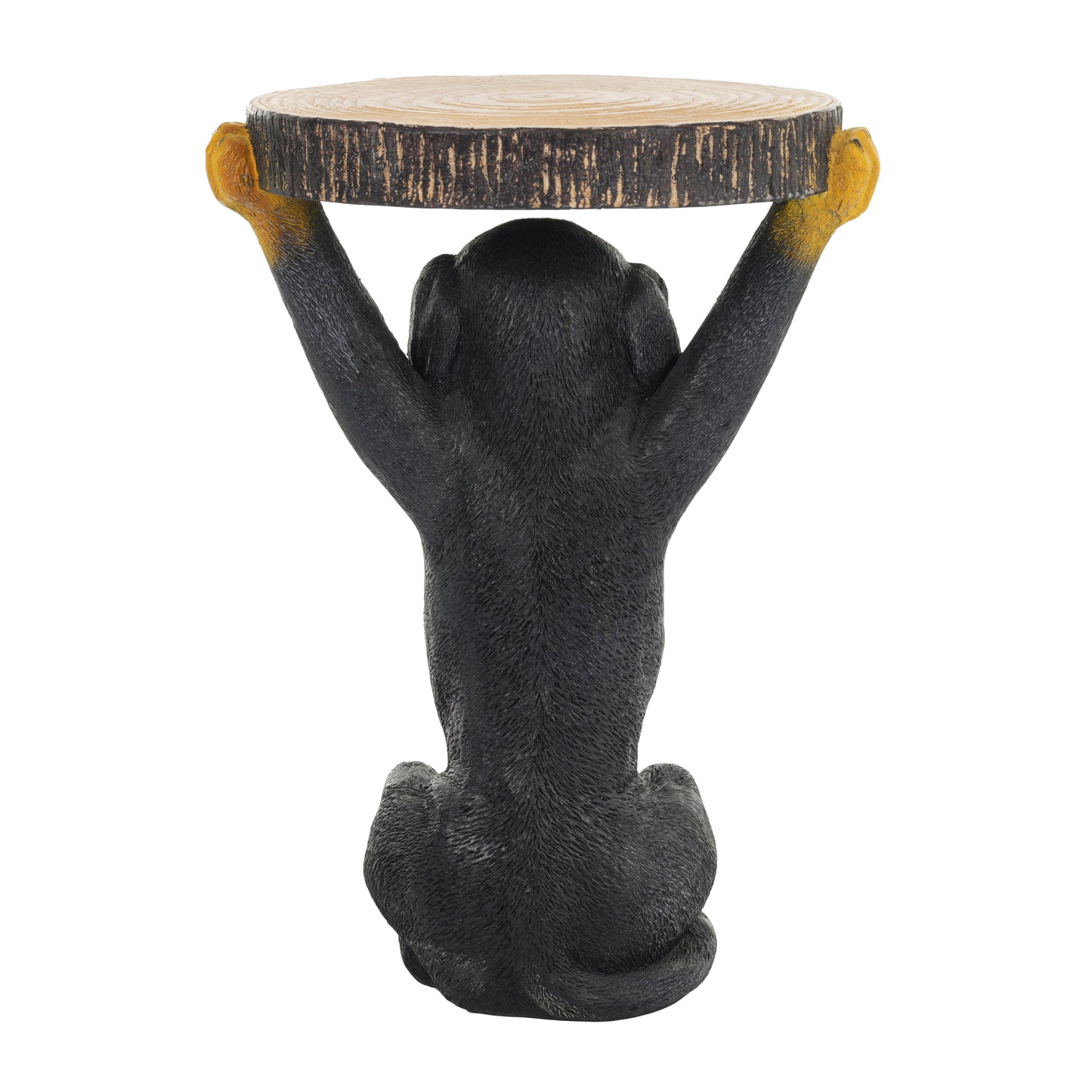 22.17"H Black Dog Side Table Pedestal End Table Stool, MGO Dog Statue Hand Painted Sculpture for Home, Office, Living Room & Outdoor Decor