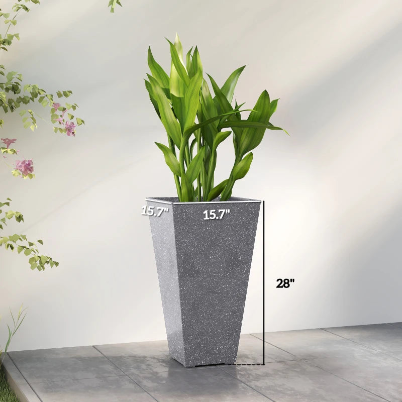 Set of 3 Tall Planters,Plastic Flower Pots