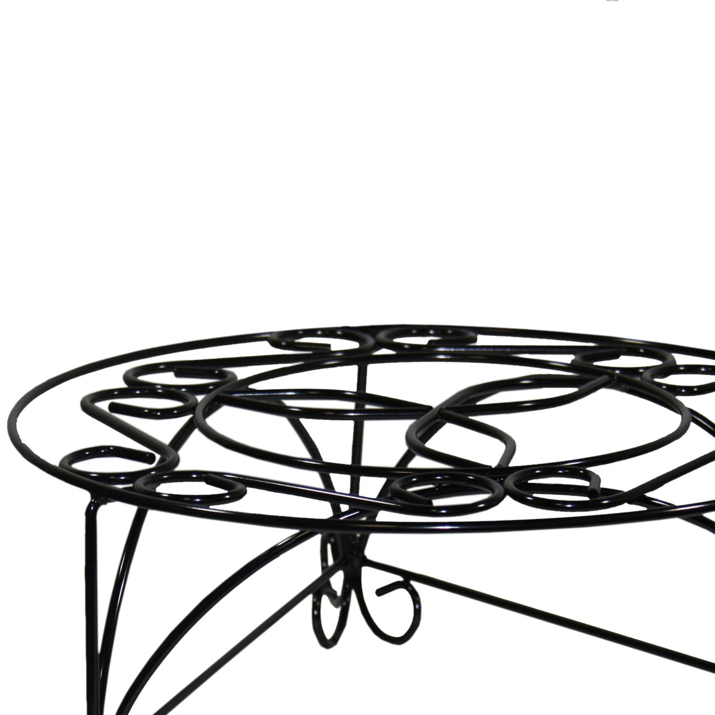 6.25" H Mosaic Cast Metal Black / Gold Plant Stand