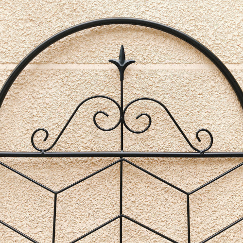 87 in. Black Outdoor Metal Garden Decor Trellis Set of 4, Rustproof, for Climbing Support Plants and Flower