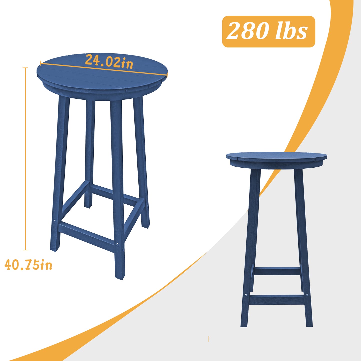 Patio Bar Table,Outdoor Bar Table for Deck,Pool(Blue)