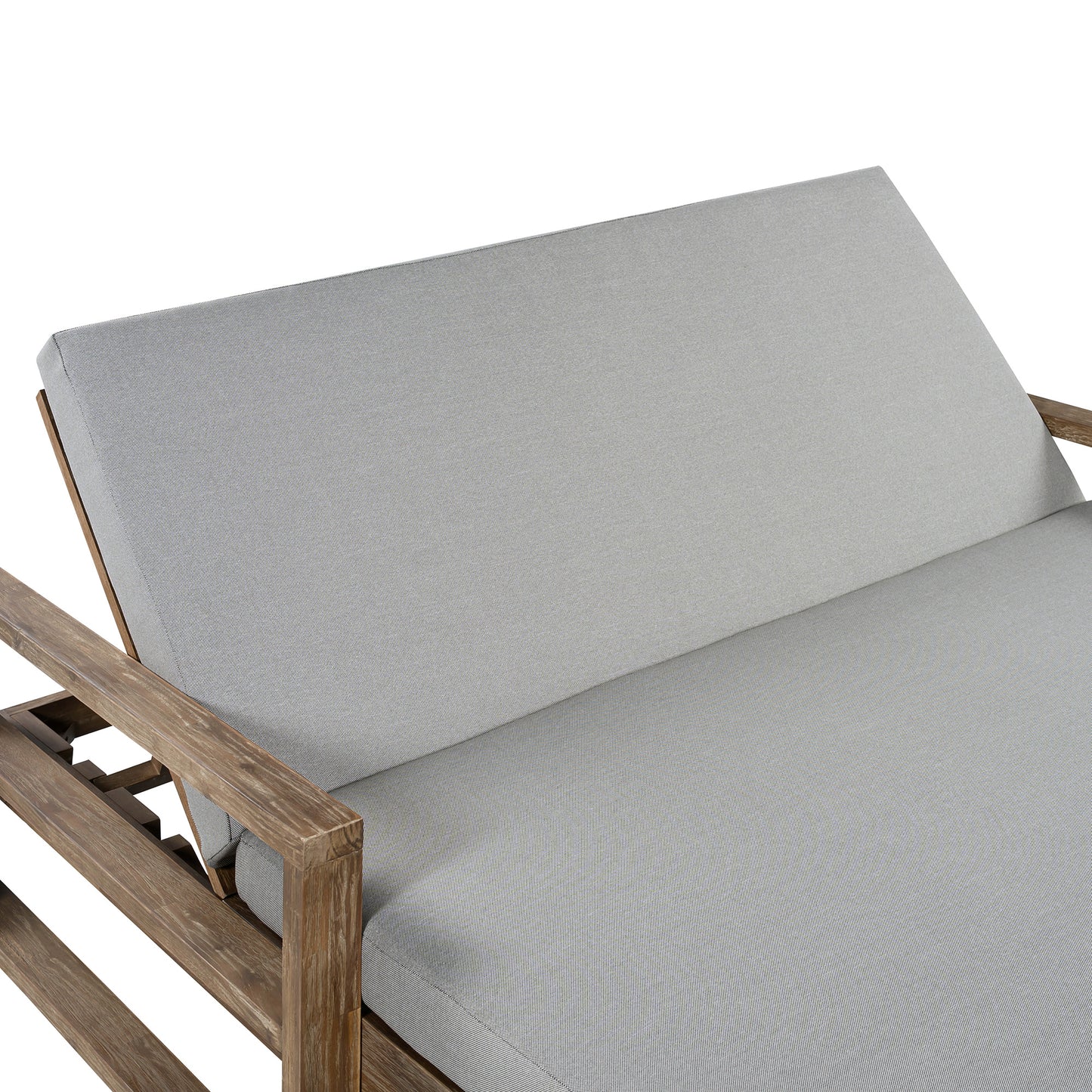 TREXM 1-Piece Farmhouse-styled Wooden Outdoor Sunbed for Ultimate Relaxation Outdoor Daybed Seating 2 People for Poolside, Garden and Backyard (Grey)