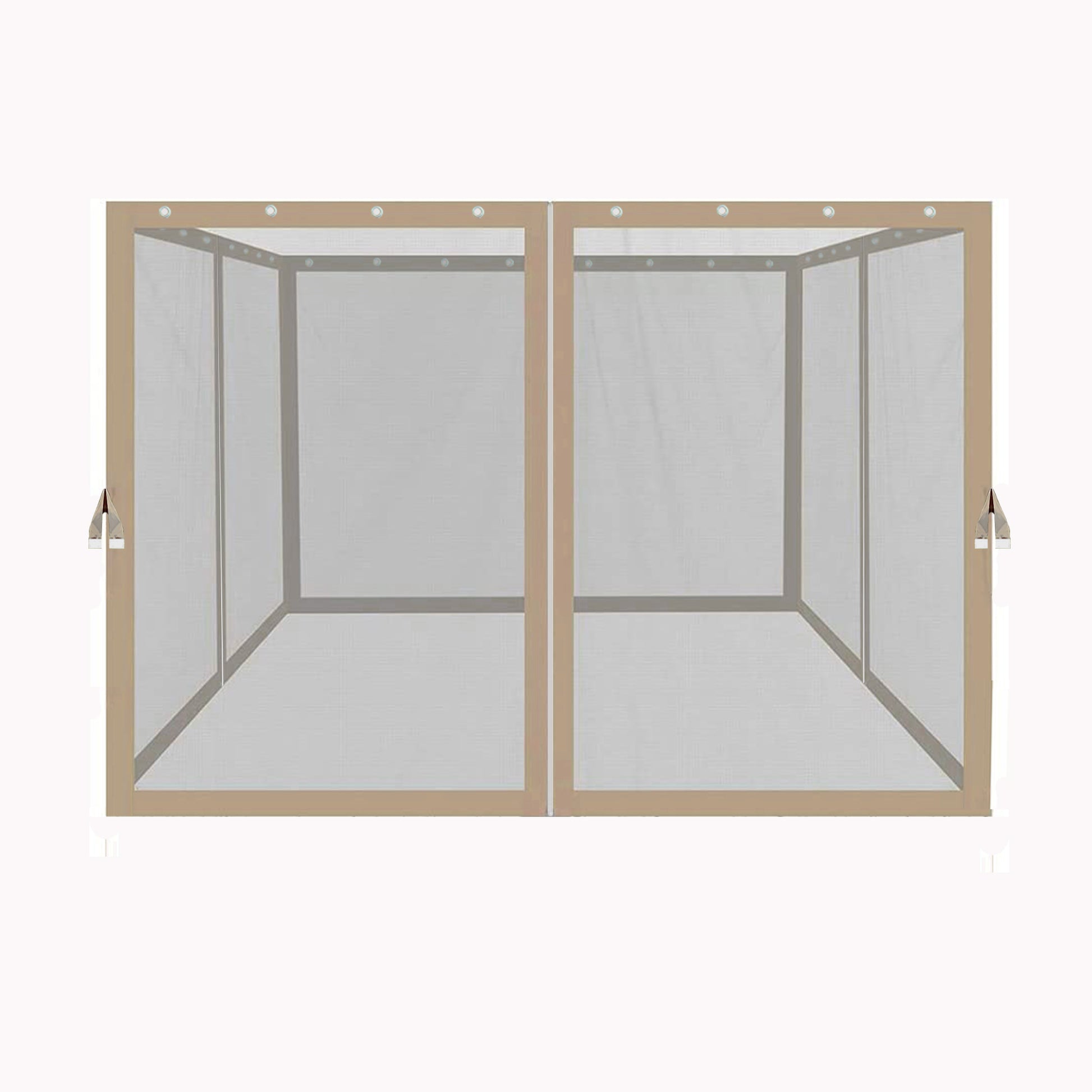 10x10 Ft Gazebo Replacement Mosquito Netting with Zippers, 4-Side Mesh Walls for Patio Gazebos