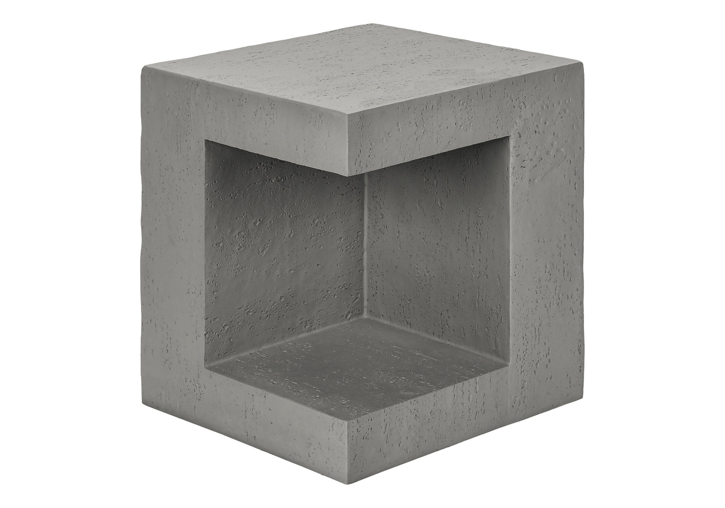 Accent Table, 25"h, Indoor Or Outdoor, Side Table, Nightstand, End, Square, Bedroom, Living Room, Grey, Contemporary, Modern
