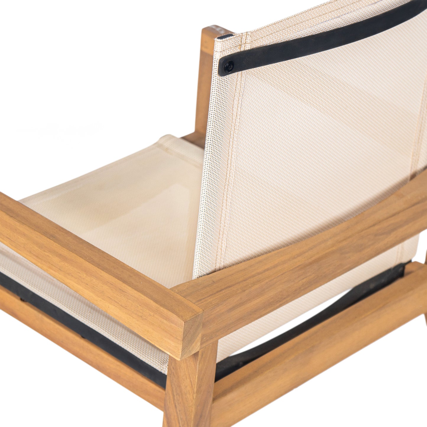 BELFAST DINING CHAIR,Set of 2,Teak Frame+ Beige Textile