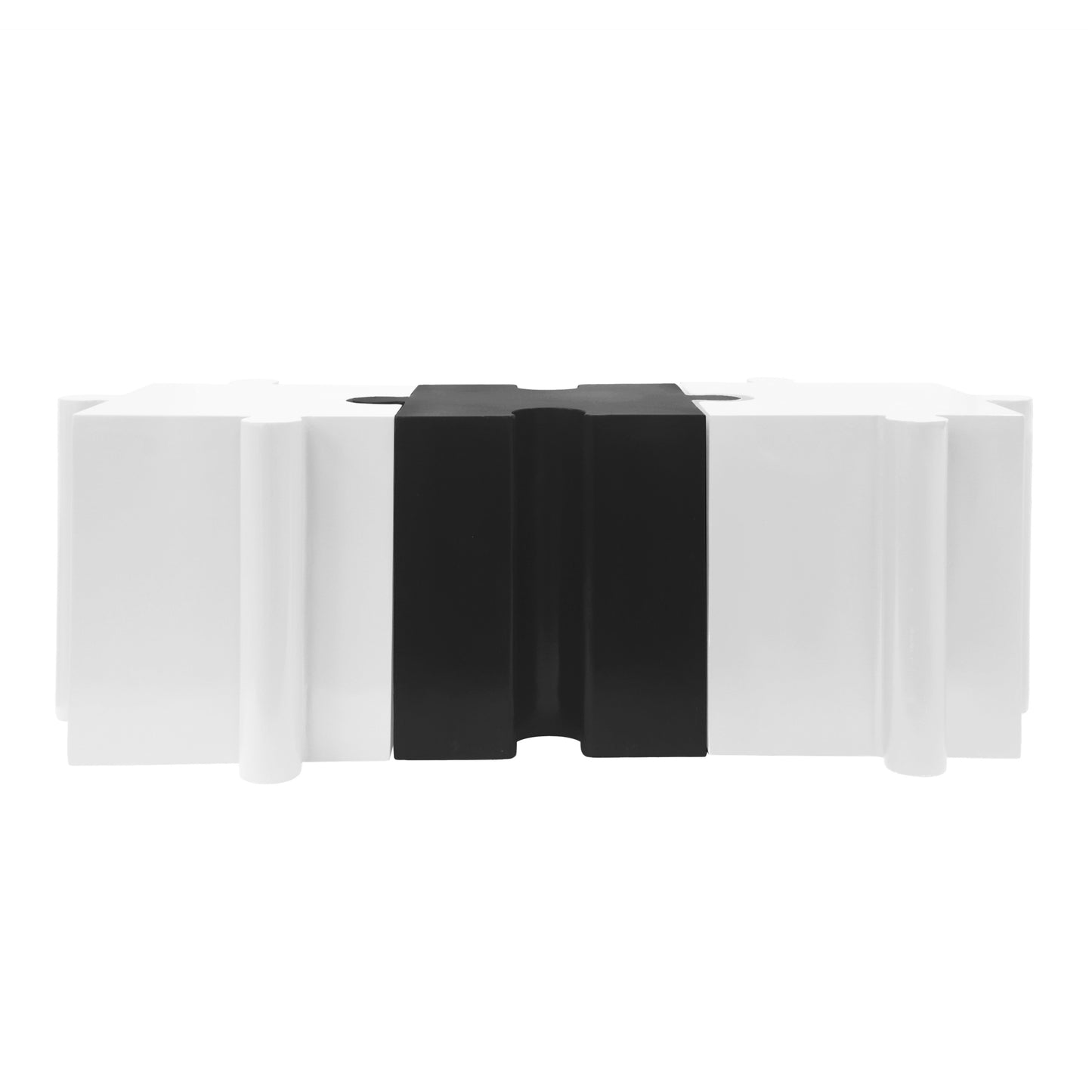 3-Piece Artistic Puzzle Table Set,Modular MGO Side Tables with Interlocking Design (2 Convex & 1 Concave), 200lb Capacity for Indoor & Outdoor,White Color