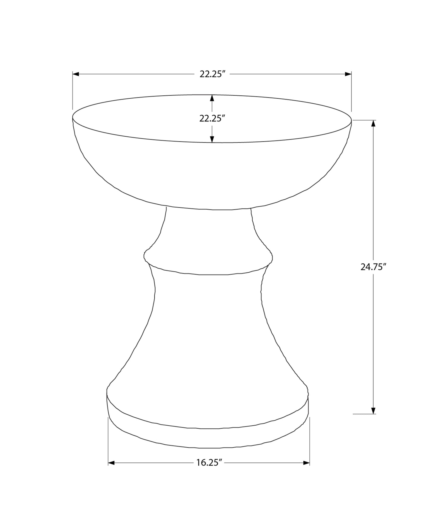 Accent Table, 25"h, Indoor Or Outdoor, Side Table, End, Bedroom, Living Room, Nightstand, Round, Grey, Contemporary, Modern