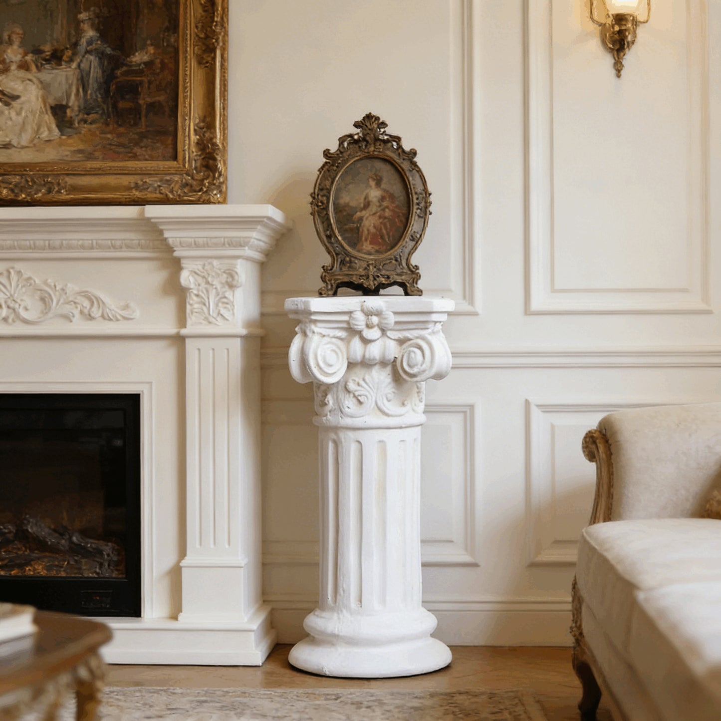 Garden Decorative Column, 12"Retro Elegant White Ancient Greek Style Roman Column, Suitable for Garden Decoration, Suitable for Weddings And Dining Tables, Multifunctional Indoor/outdoor Use, Perfect