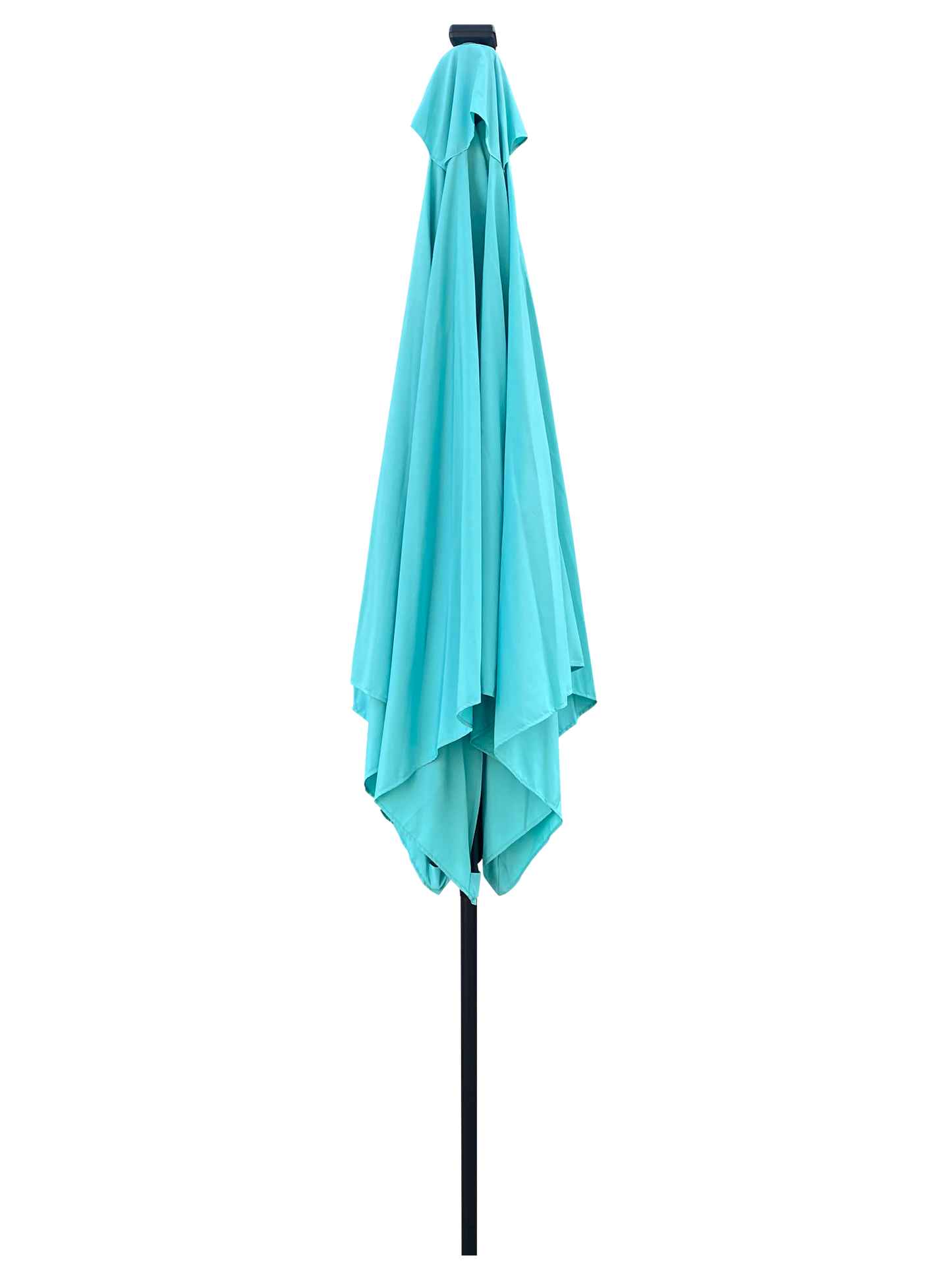 Square 2.5X2.5M Outdoor Patio Umbrella Solar Powered LED Lighted Sun Shade Market Waterproof 8 Ribs Umbrella with Crank and Cross Base for Garden Deck Backyard Pool Shade Outside Deck Swimming Pool