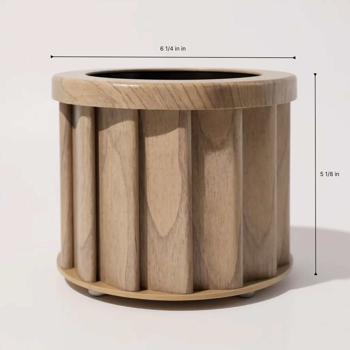 Round Strata Planter SM - Ash Brown
