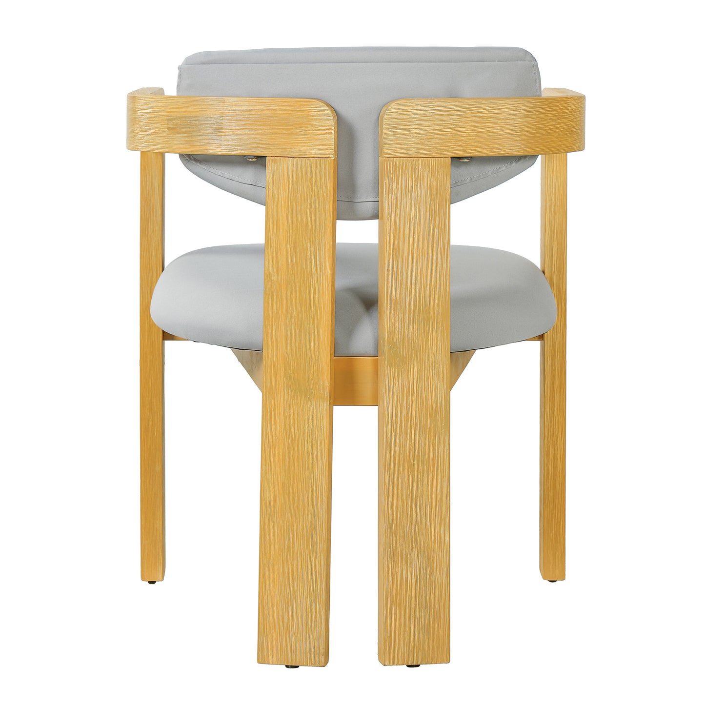 Set of 2 Outdoor Acacia Wood Dining Chairs with Cushions, Modern Solid Wood Armchairs with Weather-Resistant Upholstery for Patio, Garden, Balcony & Backyard,Grey Cushion