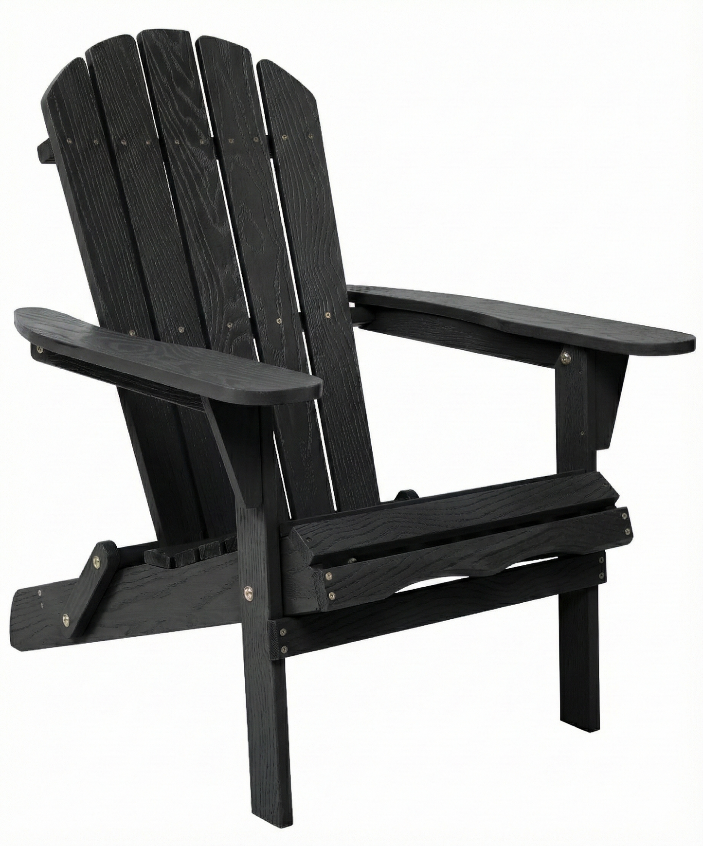 Wood Lounge Patio Chair for Garden Outdoor Wooden Folding Embossed Adirondack Chair Solid Wood Lounge Patio Chair with Wood Grain