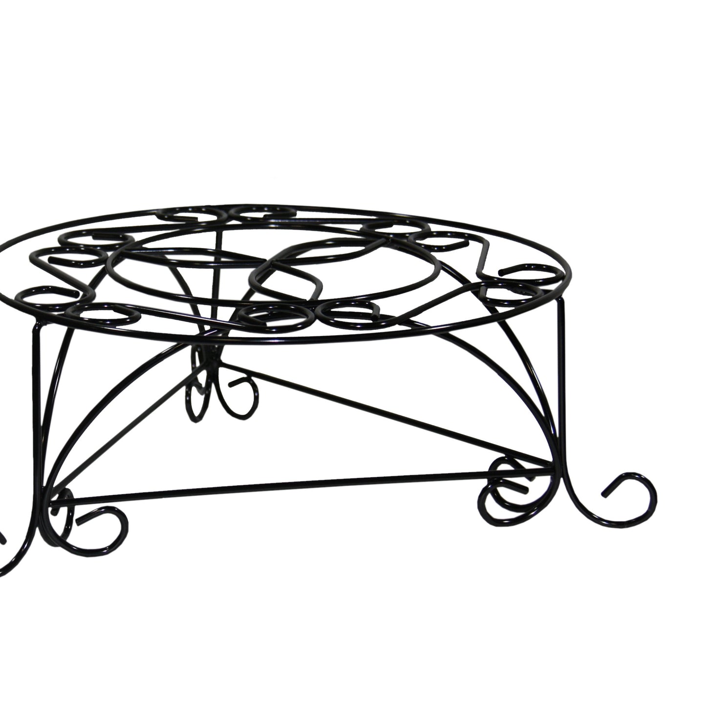 6.25" H Mosaic Cast Metal Black / Gold Plant Stand