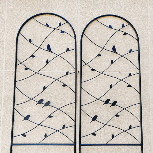 2 Pack 86.7 in. x 19.7 in. Black Metal Garden Trellis, Rustproof Trellis for Climbing Plants Outdoor Flower Support