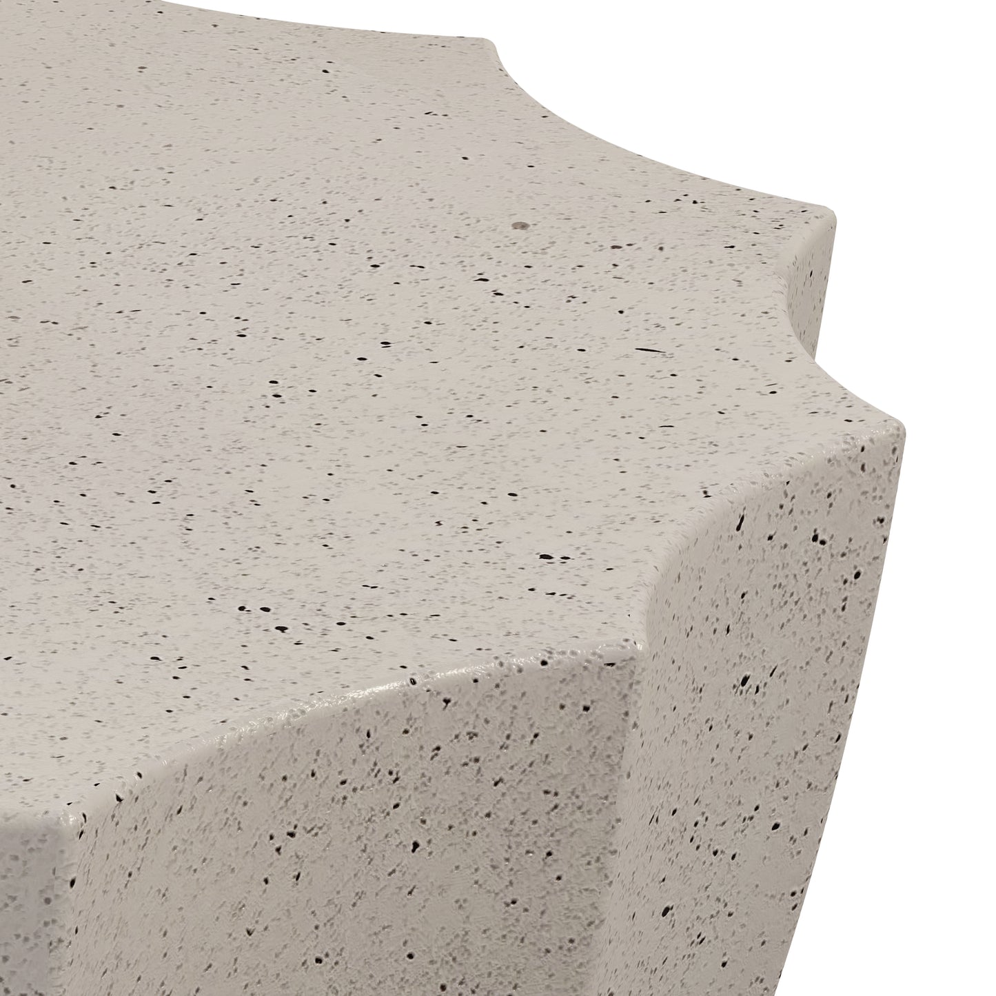 35.43" Modern Outdoor and Indoor Waterproof Coffee Table, Durable MgO Cement Design, Suitable for Terraces, Gardens, Backyards and Living Rooms ( White)