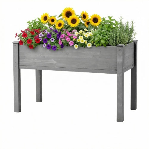 48 x 24 x 30 in. Raised Garden Bed with Legs-Elevated Wood Planter Box for Outdoor Growing