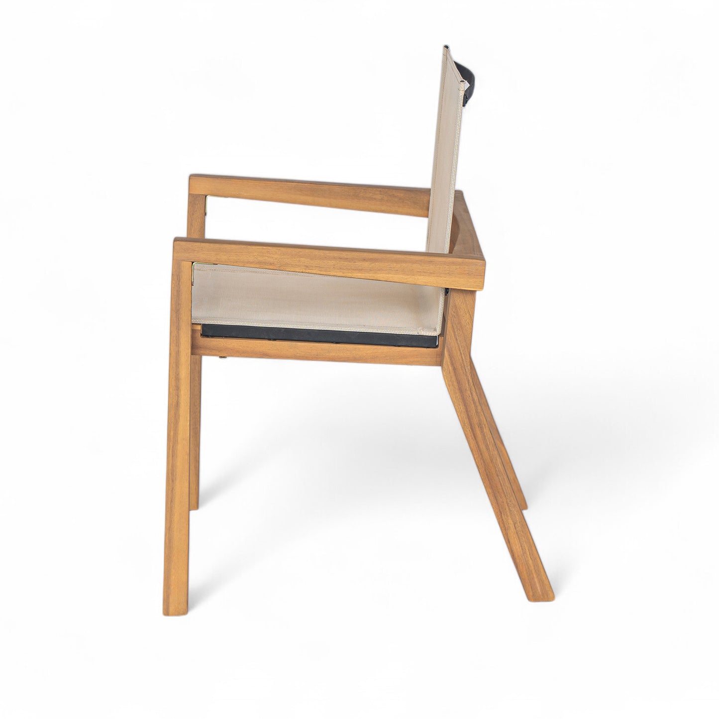 BELFAST DINING CHAIR,Set of 2,Teak Frame+ Beige Textile