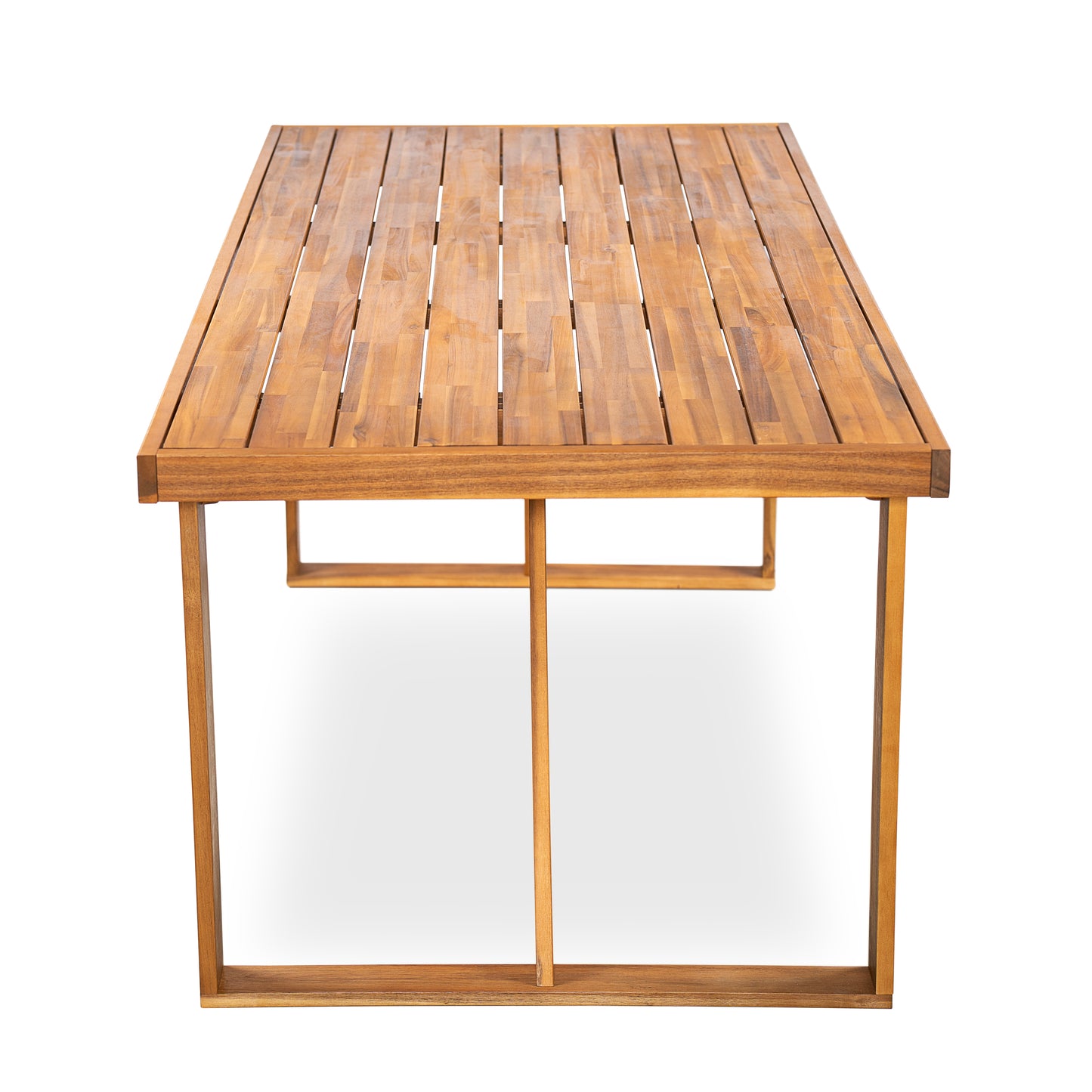 67" Acacia Wood Outdoor Dining Table , Ideal for Patio & Garden Gatherings, Teak Finish