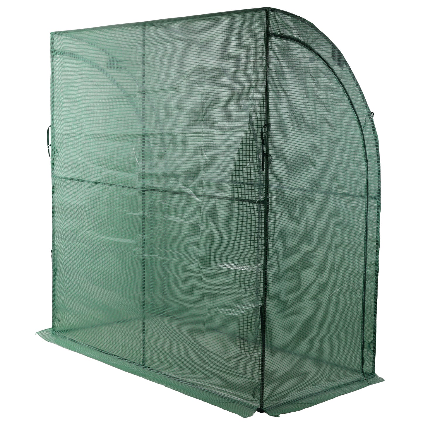 3 Tier Lean-To Portable Greenhouse, Heavy Duty Indoor Outdoor Garden Greenhouse with Wire Shelves, 2 Roll-Up Zipper Doors, Easy Assembly, 79"x39"x83", PE Weatherproof Cover