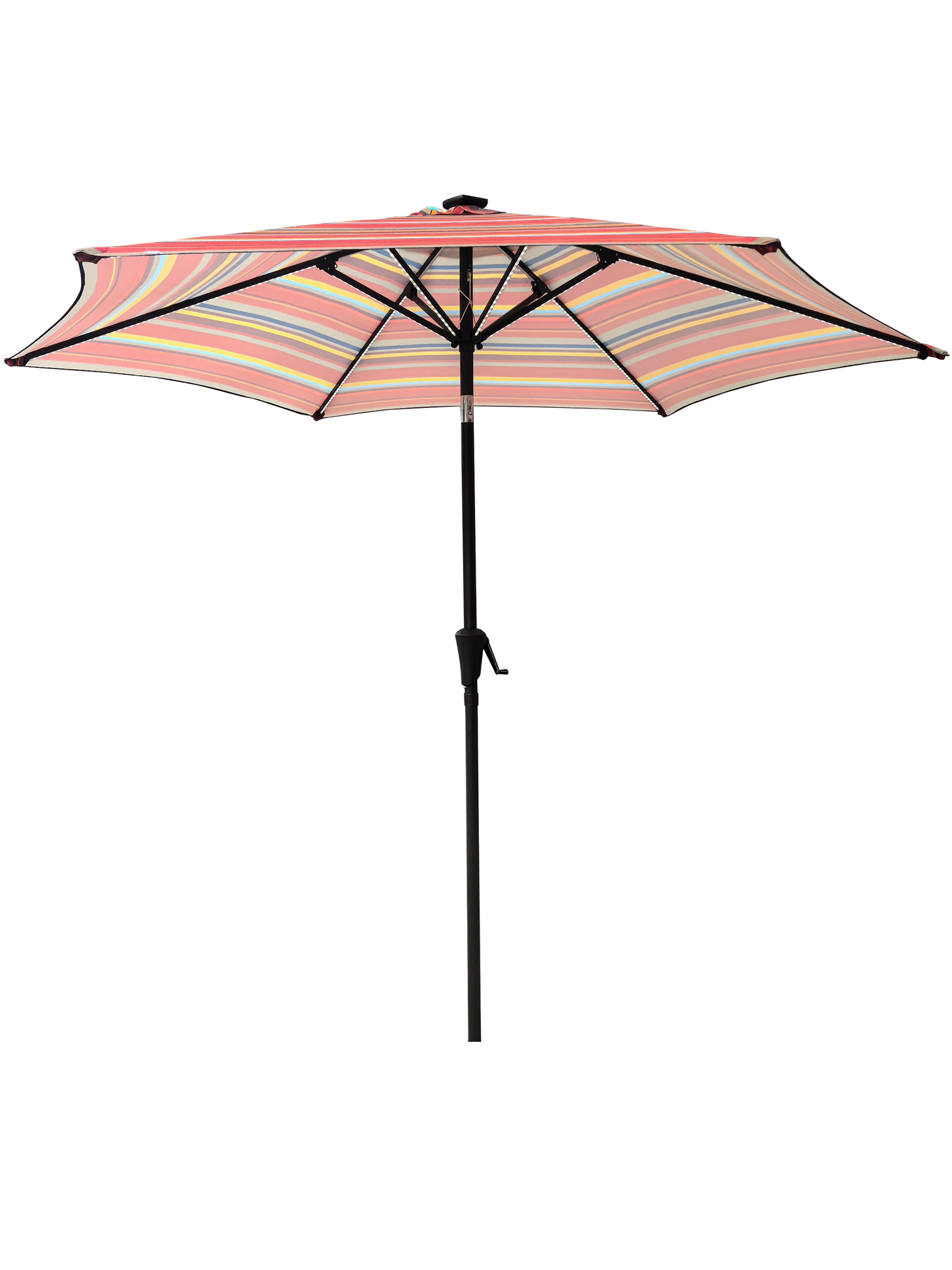 9FT UMBRELLA WITH LIGHT Red and Stripes