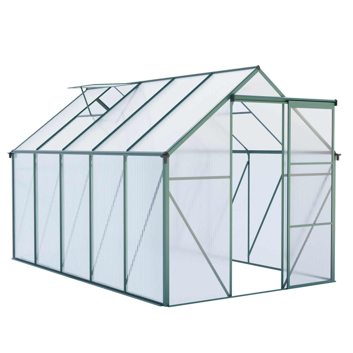 6X10FT Polycarbonate Greenhouse Raised Base and Anchor Aluminum Heavy Duty Walk-in Greenhouses for Outdoor Backyard in All Season