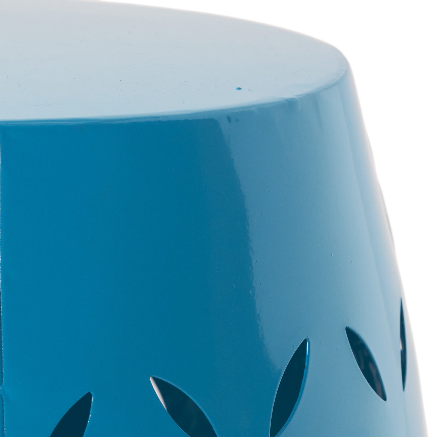 LILAC 12" Accent Side Table, Cylindrical Design End Table for Living Room, Family Room, or Entryway, Industrial Style,Coffee Side Tables for Indoor Outdoor, Blue Color