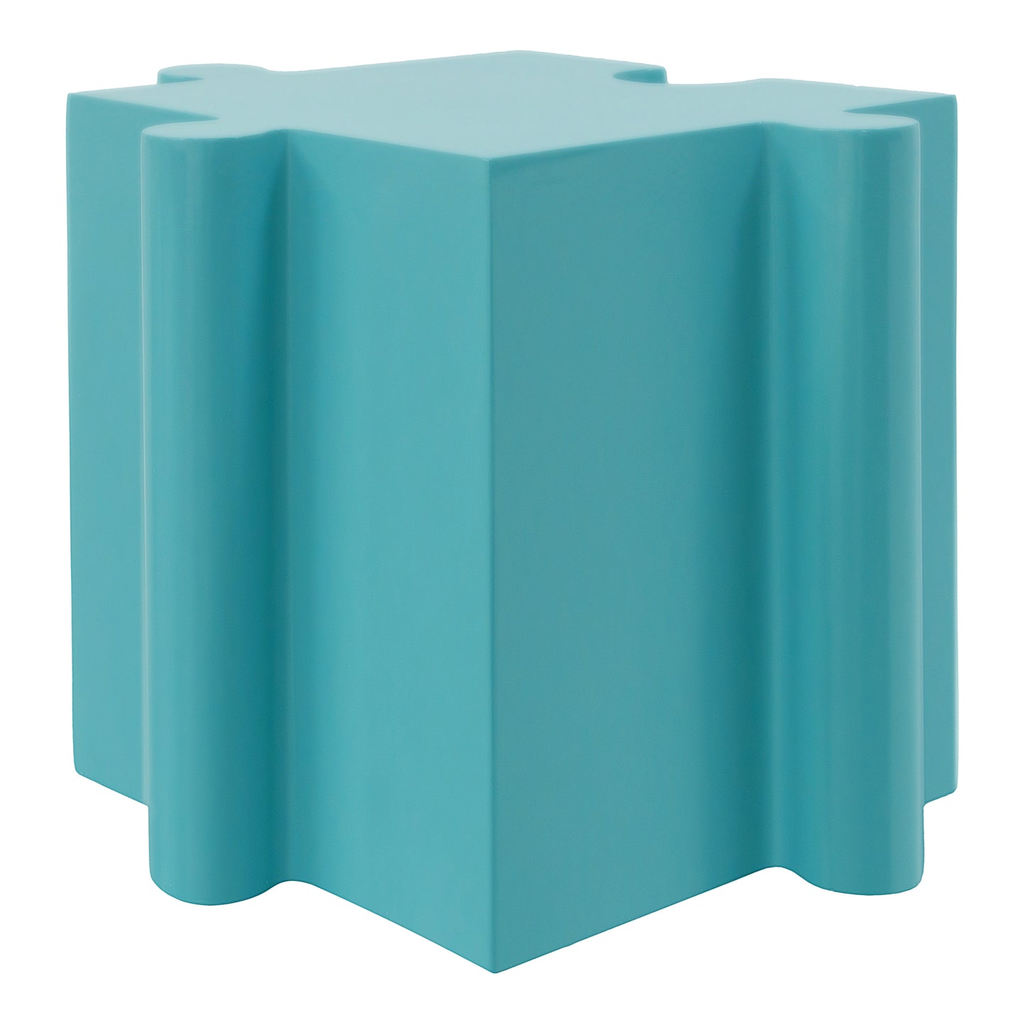 Puzzle Art Side Table, Modular Convex Edge MGO Table - Buy Singles or Combine for Custom Layouts,  Indoor & Outdoor,Light Blue Color