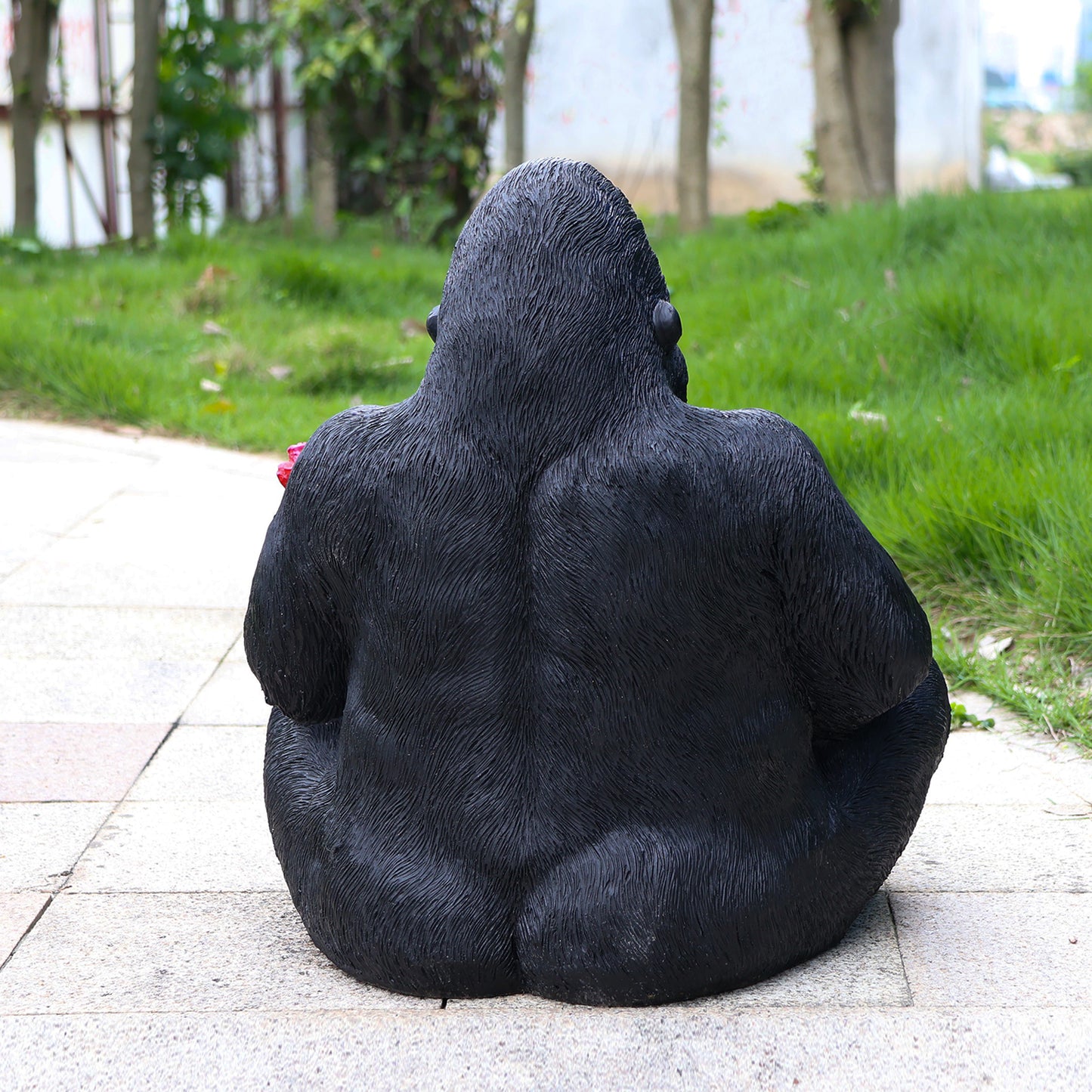 Outdoor Garden Sculpture Chimpanzees  Flower Pot Planter - Unique Yard Statue Decoration, Interesting Law Outdoor Ornament