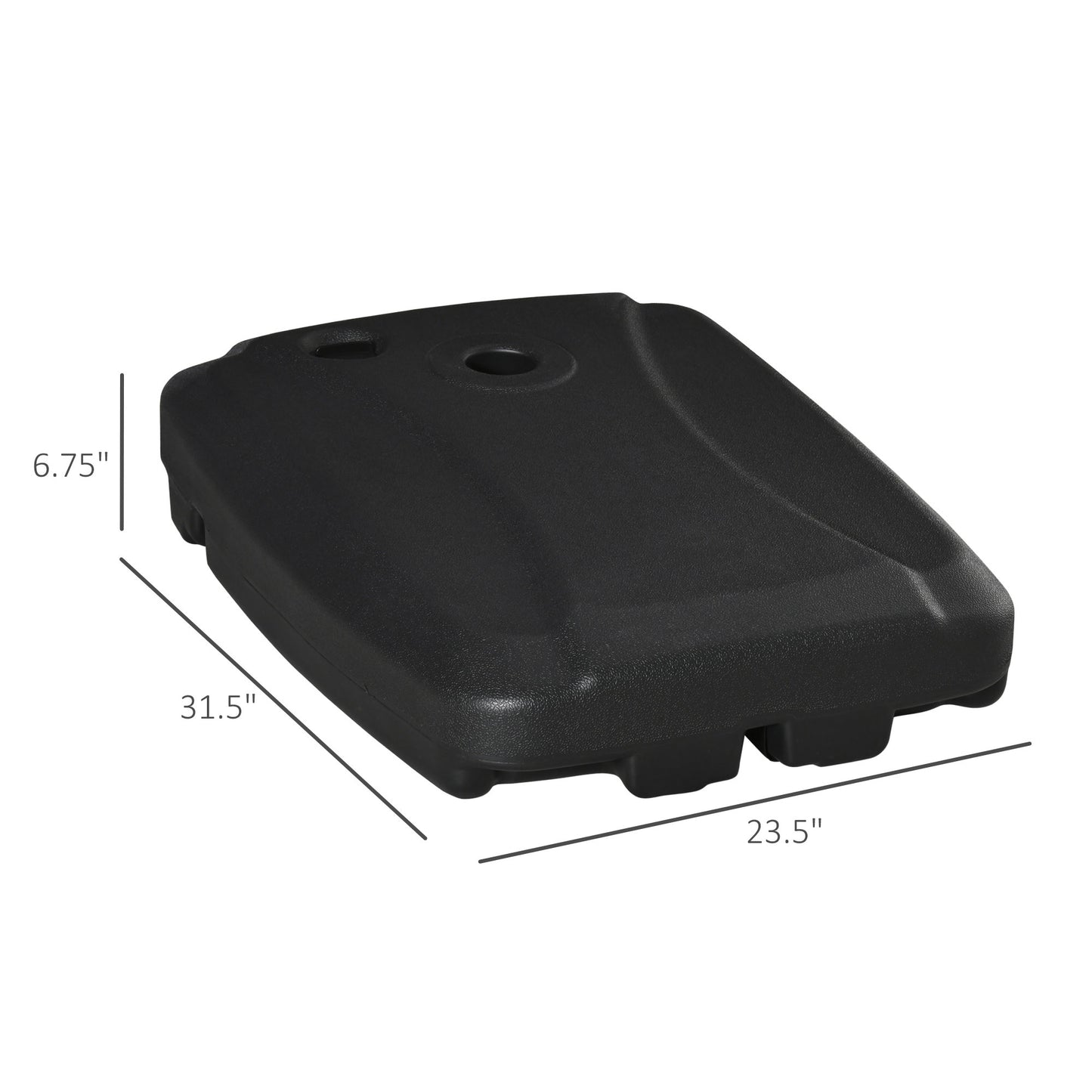 Outsunny Cantilever Umbrella Base, 165 lbs. Capacity, Portable Offset Umbrella Stand on Wheels, Mobile, Heavy-Duty, Fillable with Water or Sand, Black