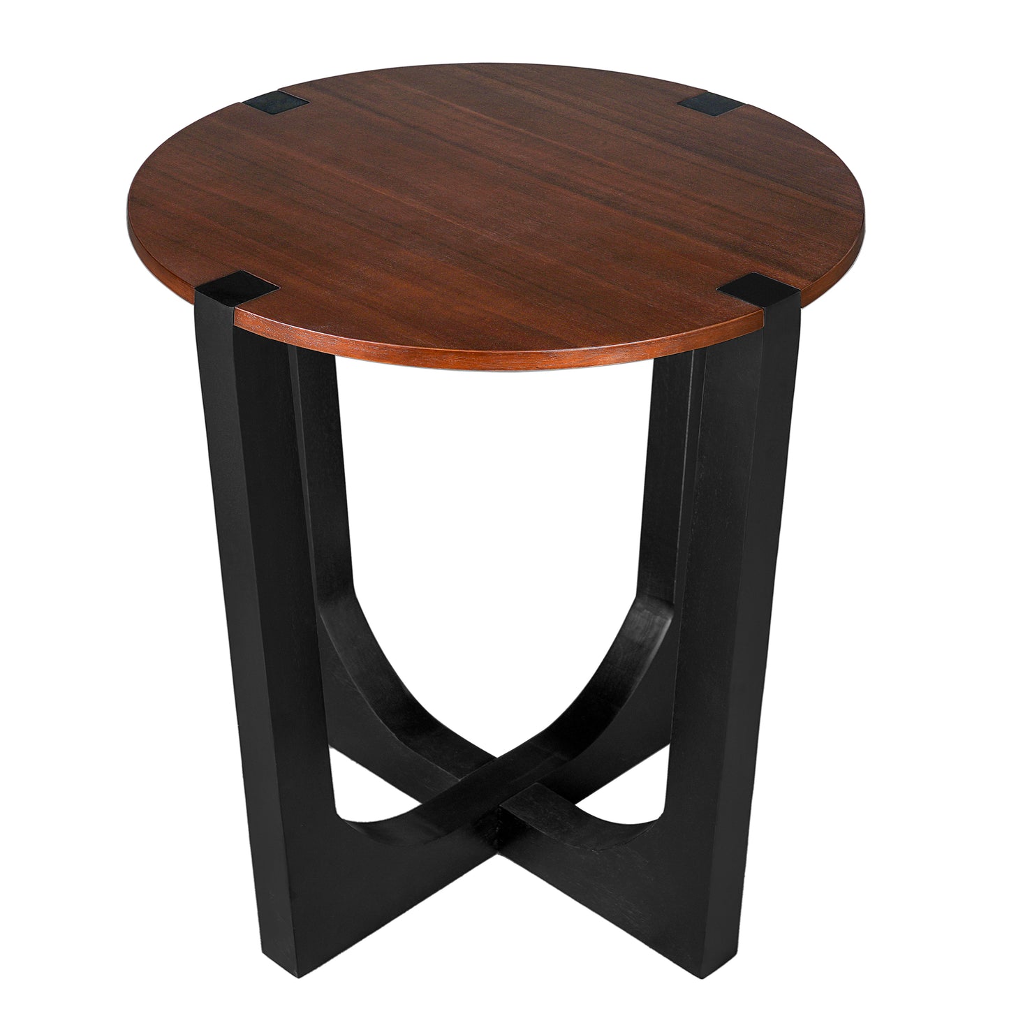 ACACIA SOLID WOOD SIDE TABLE,BROWN & BLACK COLOR