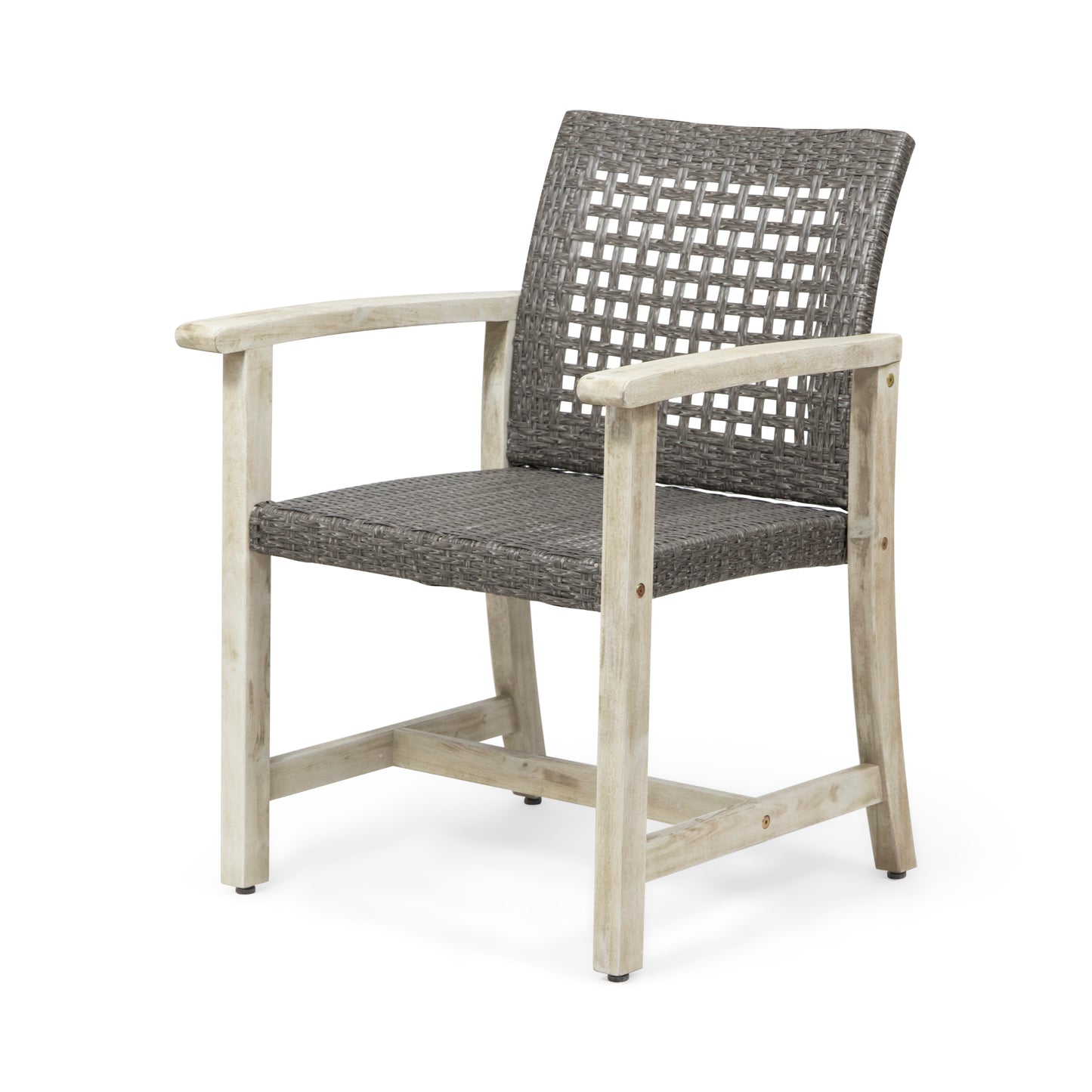 HAMPTON WOOD AND WICKER DINING CHAIR( SET OF 2 )