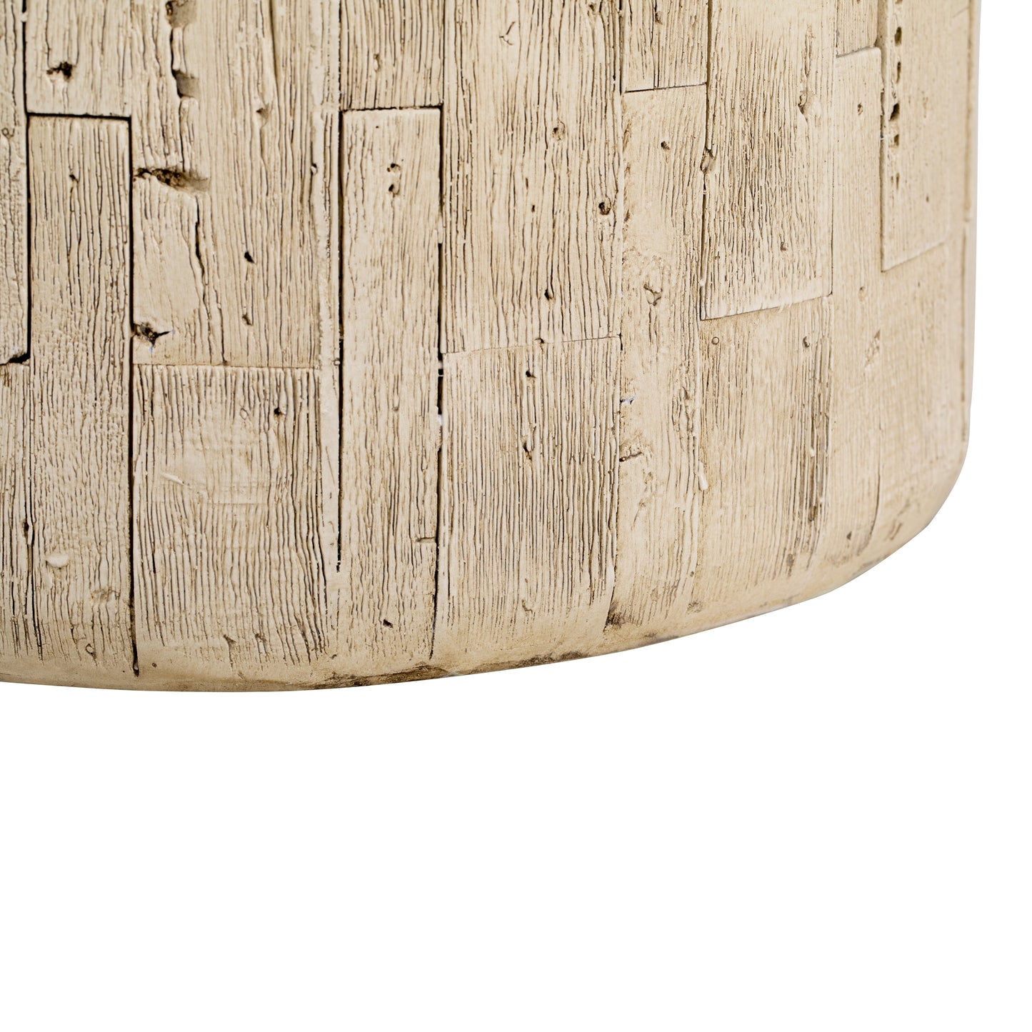 Outdoor Wood Grain Rustic MGO Side Table with Realistic Wood Vibe & Simulated Braided Cord – Indoor End Table for Home, Office, Living Room & Outdoor Decor