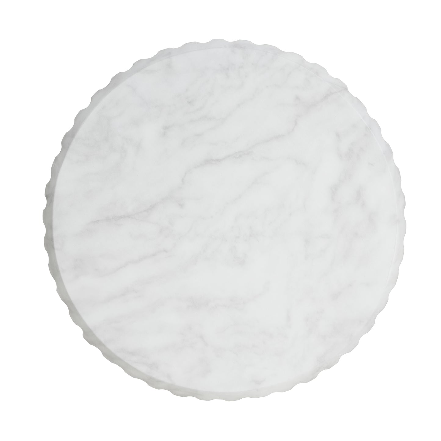 Outdoor Cicci Carved Side Table,White