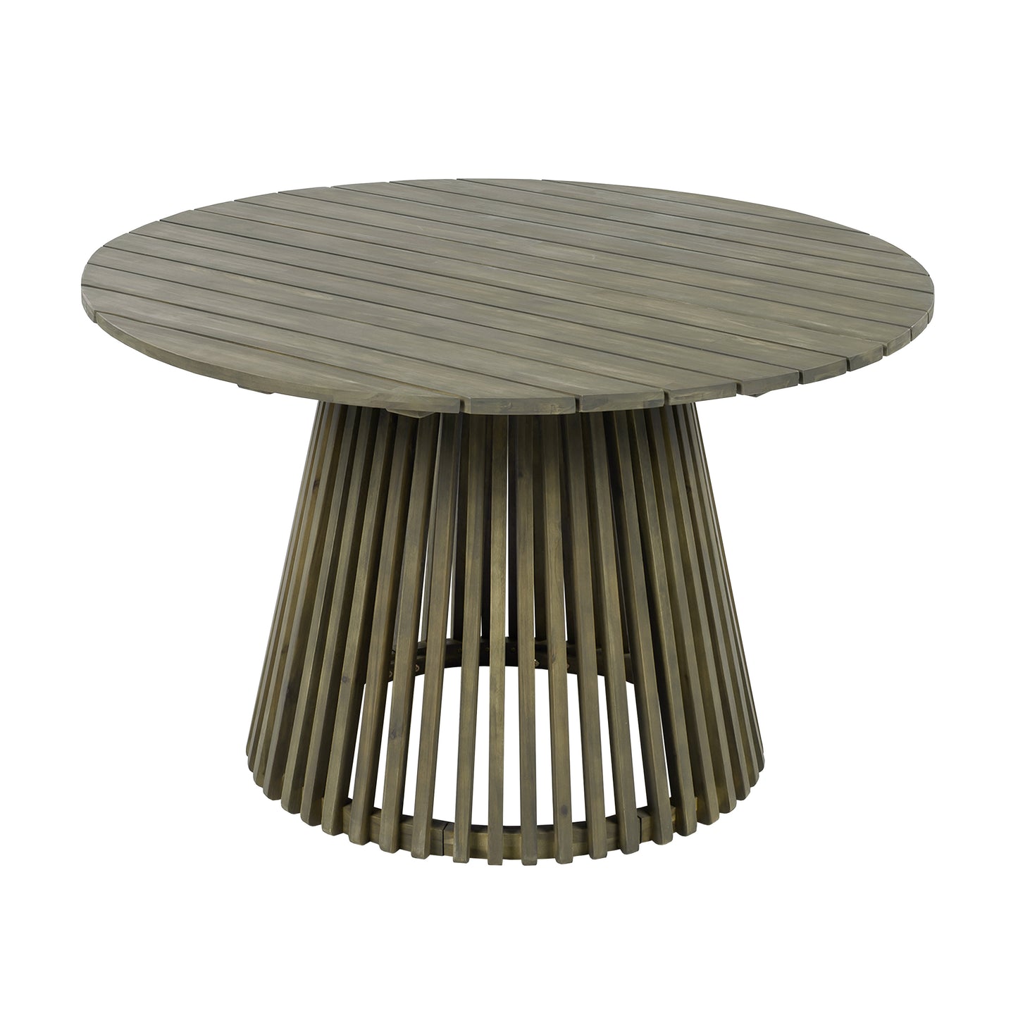 Outdoor Acacia Wood Patio Dining Table, 47.25-inch extra-large round dining table,for Backyard, Lawn, Balcony,Grey Finish