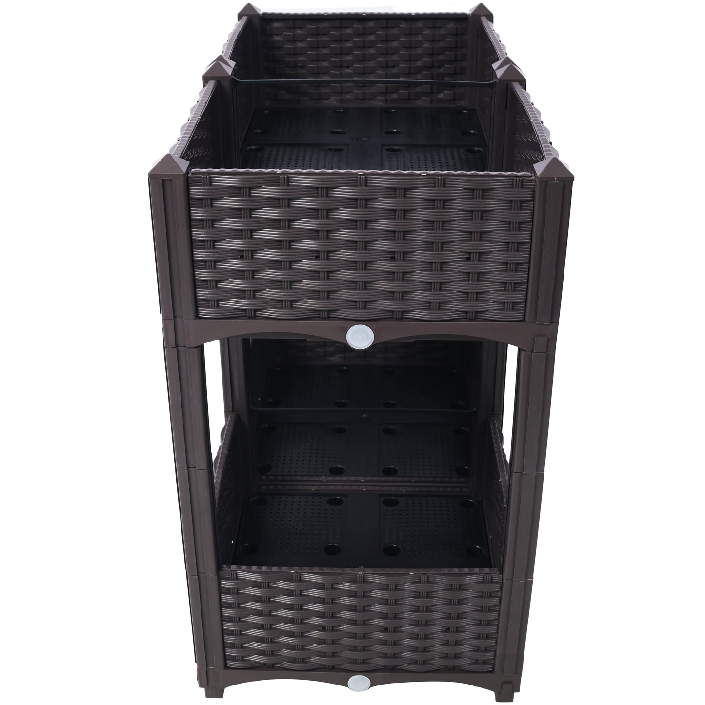 Planter Raised Beds - Elevated Planter Garden Box with Drainage Plug Raised Garden Beds for Vegetable/Flower/Herb Outdoor Standing Planter Beds Gardening Kit,Brown,31.5"x15.7"x27.7"