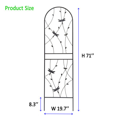 4 Pack 86.7 in. Metal Dragonfly Decor Garden Trellis, Garden Fencing for Climbing Plants, Flower Support Trellis