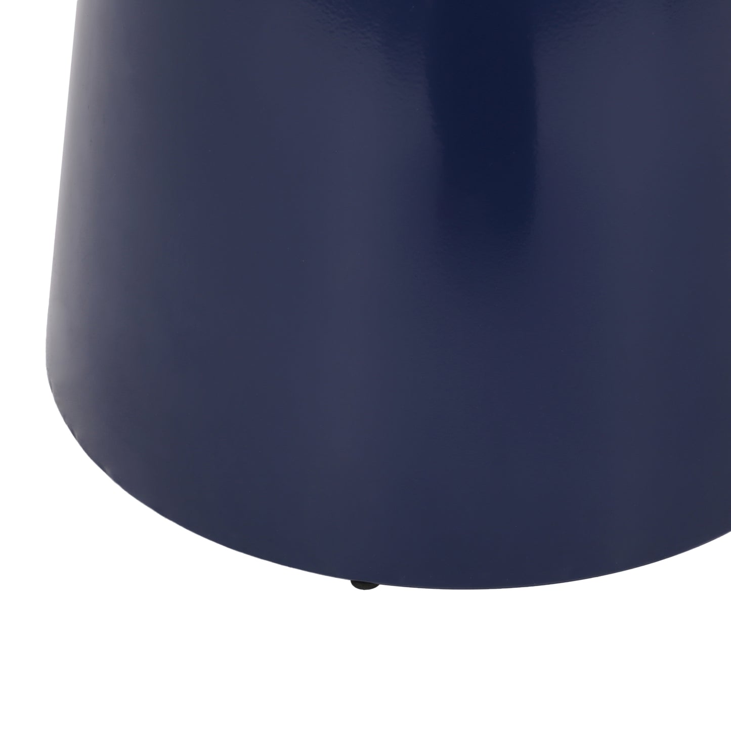 Serenita Outdoor Iron Side Tables with Flared Design, Set of 2 , Navy Blue