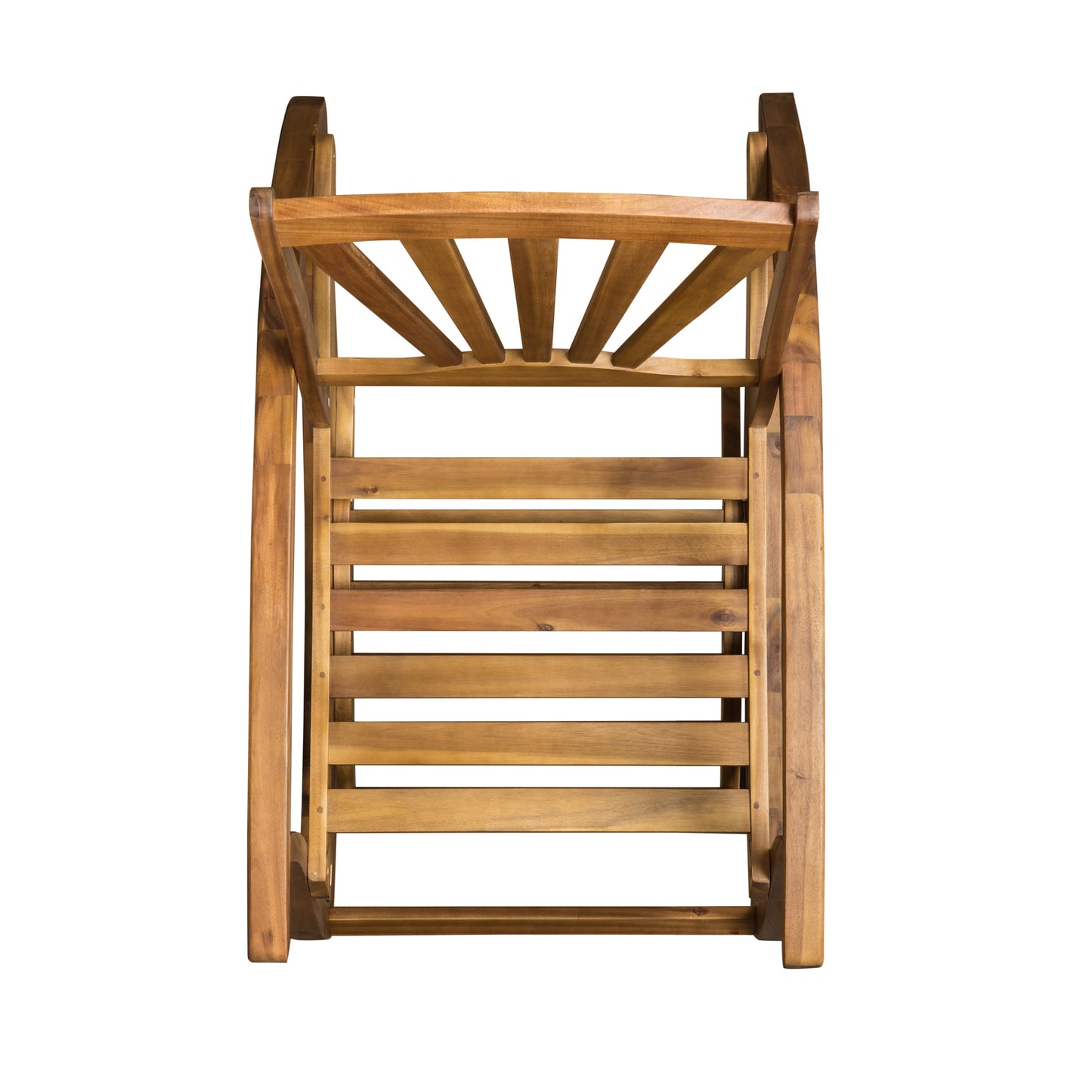 Outdoor Acacia wood Rocking Chair with Retractable foot panel,Rocker Patio Rocking Chair for Porch, Patio, Balcony,