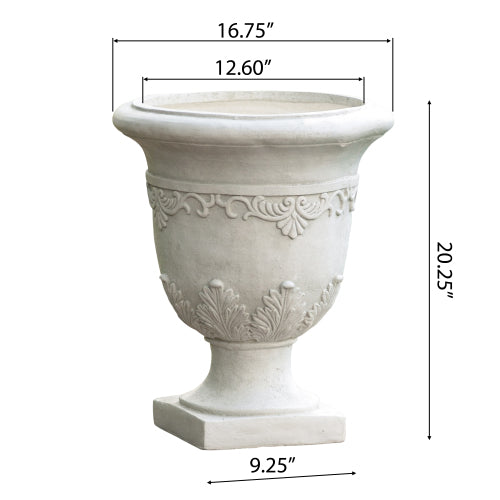 17 in. W x 20 in. H White Stone Urn
